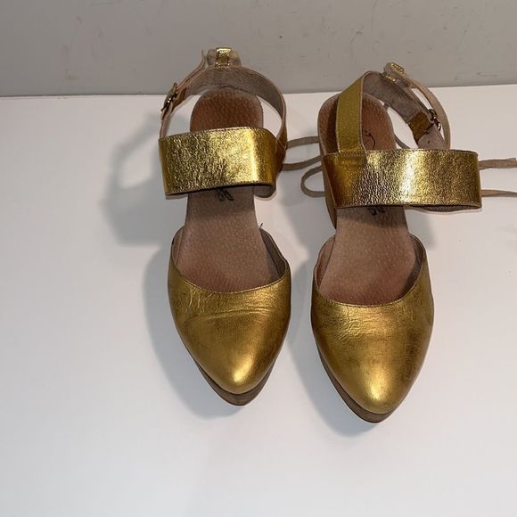 Free People Monaco gold Leather clogs - Picture 5 of 6